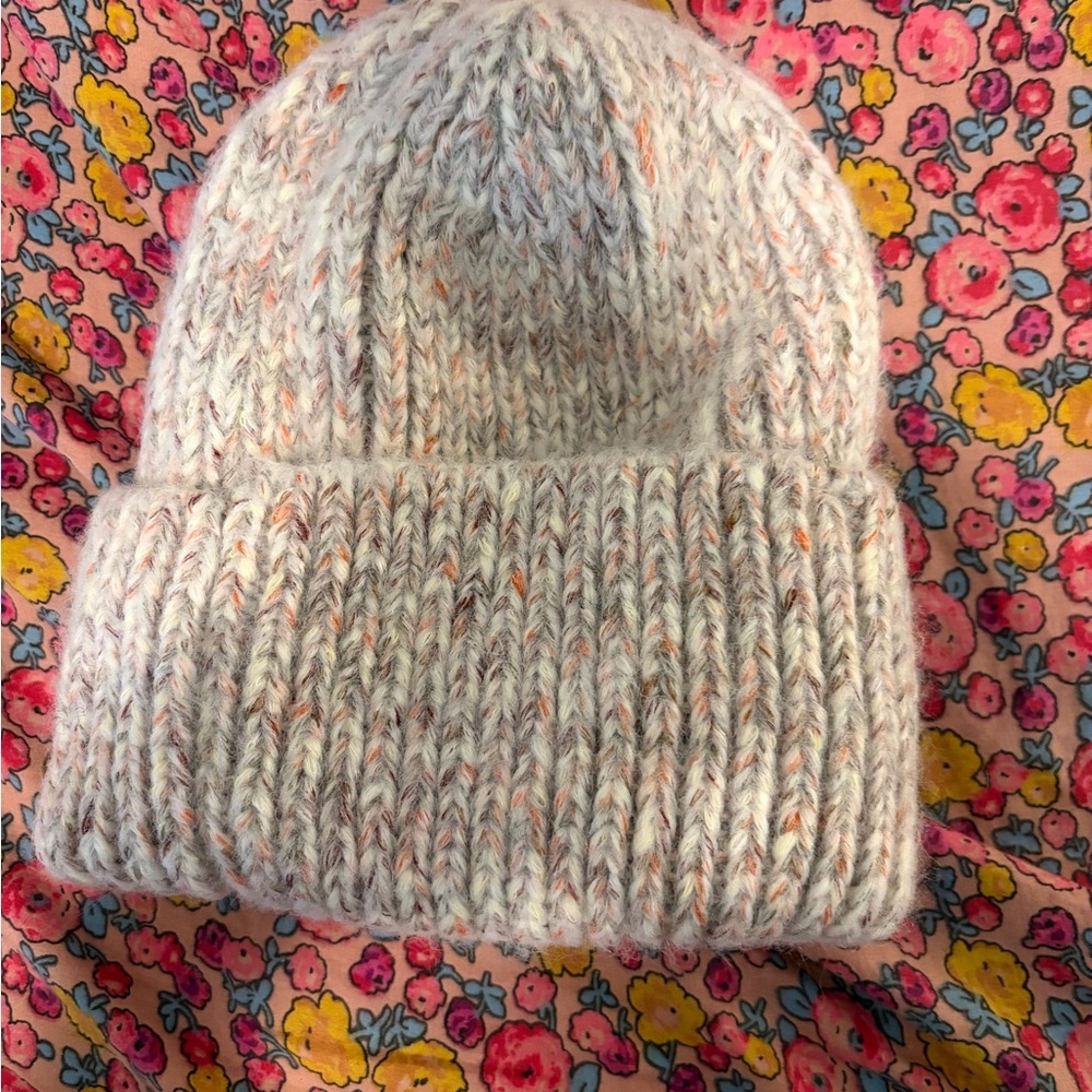 Fuzzy and Soft!  Cream Knit Beanie from Sweden